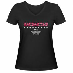 Женская футболка с V-образным вырезом BAYRAKTAR - PrintSalon