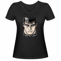 Женская футболка с V-образным вырезом Берсерк аниме арт - PrintSalon