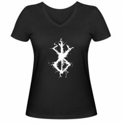 Женская футболка с V-образным вырезом Berserk label - PrintSalon