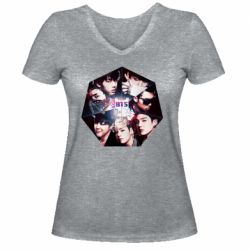 Женская футболка с V-образным вырезом Bts  к-рор