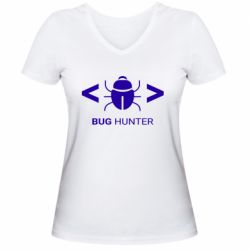 Женская футболка с V-образным вырезом Bug Hunter - PrintSalon