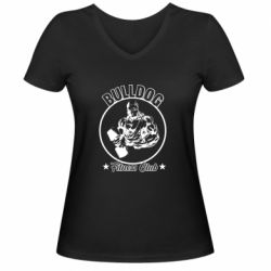Женская футболка с V-образным вырезом Bulldog Fitness Club - PrintSalon