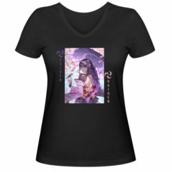 Женская футболка с V-образным вырезом Calm Raiden - PrintSalon
