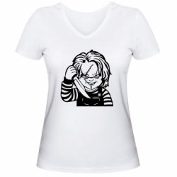 Жіноча футболка з V-подібним вирізом Чакі - PrintSalon