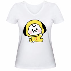 Женская футболка с V-образным вырезом Chimmy BT21 - PrintSalon