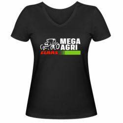 Женская футболка с V-образным вырезом Claas Mega Agri - PrintSalon