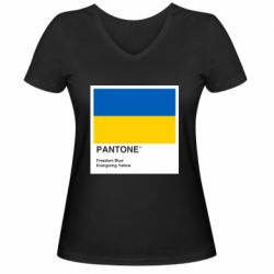 Женская футболка с V-образным вырезом Color of 2022 - PrintSalon