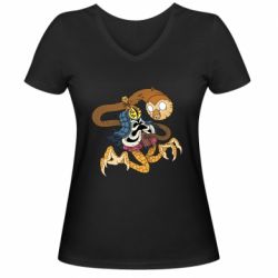 Женская футболка с V-образным вырезом Creepy Hooty - PrintSalon