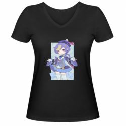 Женская футболка с V-образным вырезом Cute Qiqi - PrintSalon