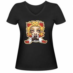 Жіноча футболка з V-подібним вирізом Cute Senjuro Rengoku - PrintSalon