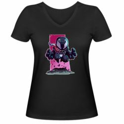 Женская футболка с V-образным вырезом Cute Venom - PrintSalon
