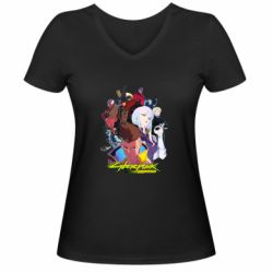 Женская футболка с V-образным вырезом Cyberpunk: Edgerunners - PrintSalon