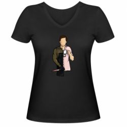 Женская футболка с V-образным вырезом Декстер арт - PrintSalon