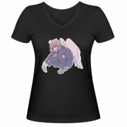 Женская футболка с V-образным вырезом Демон Ангела - PrintSalon