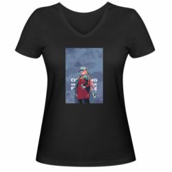 Женская футболка с V-образным вырезом DITF Zero Two Art - PrintSalon