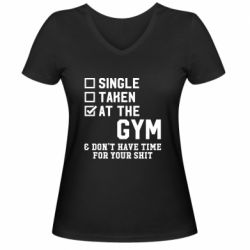 Женская футболка с V-образным вырезом DON'T HAVE TIME FOR YOUR SHIT - PrintSalon