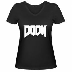 Жіноча футболка з V-подібним вирізом Doom - PrintSalon
