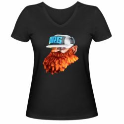 Женская футболка с V-образным вырезом DRG - PrintSalon