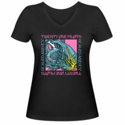 Женская футболка с V-образным вырезом Двадцать один пилот - PrintSalon