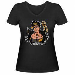 Женская футболка с V-образным вырезом Джотаро - PrintSalon