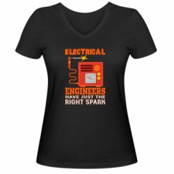 Женская футболка с V-образным вырезом Electrical Engineer - PrintSalon