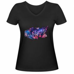 Жіноча футболка з V-подібним вирізом Enemy - PrintSalon