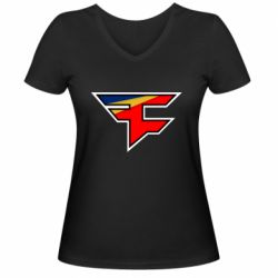 Женская футболка с V-образным вырезом FaZe Clan - PrintSalon