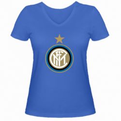 Женская футболка с V-образным вырезом FC Inter Logo - PrintSalon