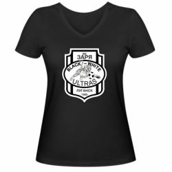 Женская футболка с V-образным вырезом FC Zarya Ultras - PrintSalon