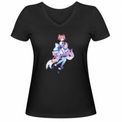 Жіноча футболка з V-подібним вирізом Фелікс - PrintSalon