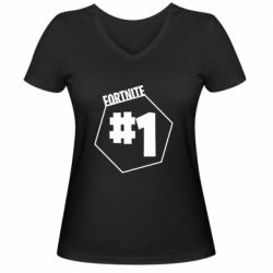 Женская футболка с V-образным вырезом Fortnight number 1 - PrintSalon