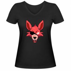 Женская футболка с V-образным вырезом Foxy Animatronic - PrintSalon