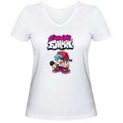 Жіноча футболка з V-подібним вирізом Friday Night Funkin - PrintSalon