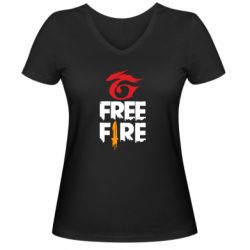 Жіноча футболка з V-подібним вирізом Garena and Free Fire logo - PrintSalon