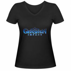 Женская футболка с V-образным вырезом Genshin Impact - PrintSalon