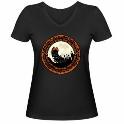 Жіноча футболка з V-подібним вирізом Giant Creatures - PrintSalon