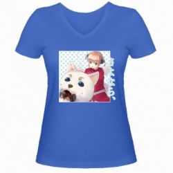 Женская футболка с V-образным вырезом Гинтама Аниме