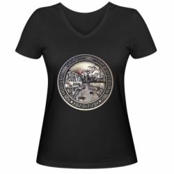 Женская футболка с V-образным вырезом Город герой - Мариуполь - PrintSalon
