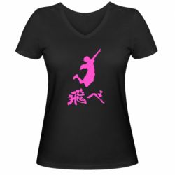 Женская футболка с V-образным вырезом Haikyuu Hinata - PrintSalon