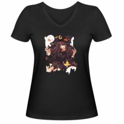Жіноча футболка з V-подібним вирізом Halloween Impact Hu Tao - PrintSalon