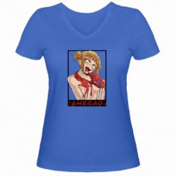 Жіноча футболка з V-подібним вирізом Хіміко ахегао - PrintSalon