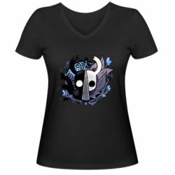 Жіноча футболка з V-подібним вирізом Hollow Knight dead and chewed - PrintSalon