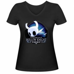 Женская футболка с V-образным вырезом hollow knight game - PrintSalon
