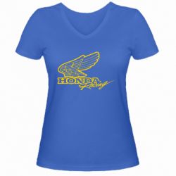 Женская футболка с V-образным вырезом Honda Racing art - PrintSalon
