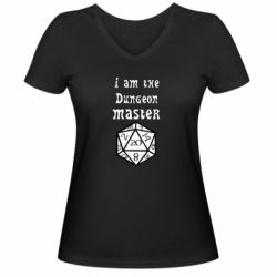 Женская футболка с V-образным вырезом I am the dungeon master - PrintSalon