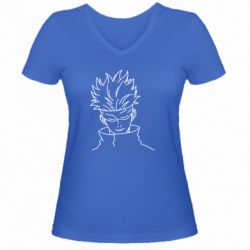 Женская футболка с V-образным вырезом Итадори Юджи - PrintSalon