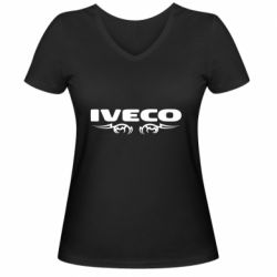 Женская футболка с V-образным вырезом Iveco Logo Art - PrintSalon