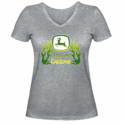 Жіноча футболка з V-подібним вирізом John Deer Art - PrintSalon