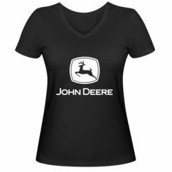 Жіноча футболка з V-подібним вирізом John Deere color logo - PrintSalon