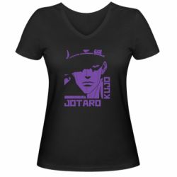 Женская футболка с V-образным вырезом Jotaro Kujo - PrintSalon